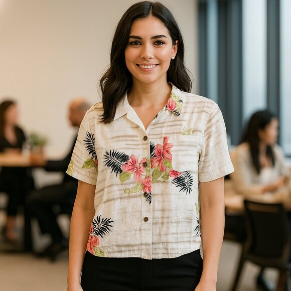 ISLAND SANDS Women's Size Medium Tropical Blouse - Picture 2 of 8